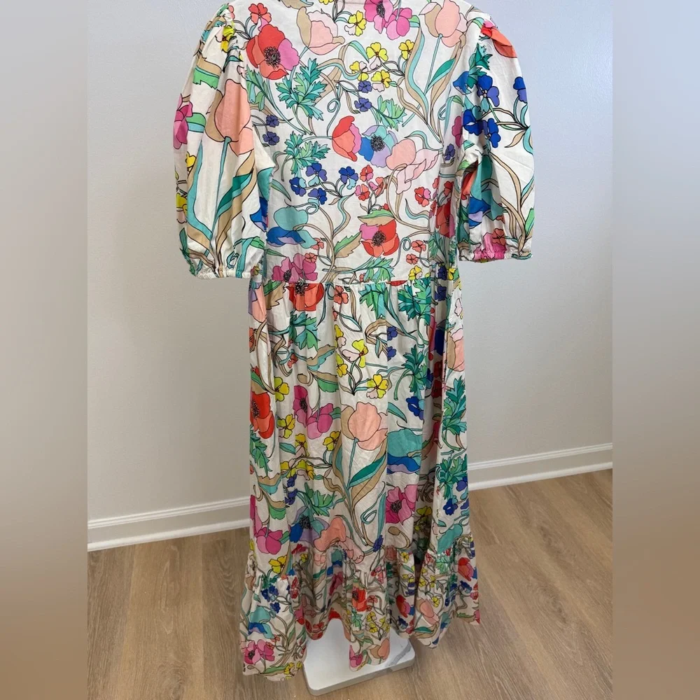 Oliphant Zinnia Puff Sleeve Maxi Dress - Size M - Picture 3 of 4